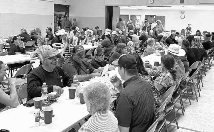 A large crowd turned out for the Timber Lake Fire Department’s Independence Day cookout, which was held at the Timber Lake Community Center last Thursday, July 4. The event featured bouncy rides for the kids, bingo, giveaways and great food. Photo by Kathy Nelson