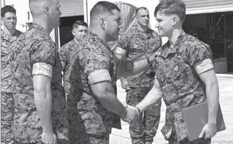 Cpl. Kuper Heck (RIGHT), a 2019 graduate of Timber Lake High School, was recently recognized for superior performance and promoted to Sergeant with the U.S. Marine Corps. He is presently serving in Okinawa, Japan.
