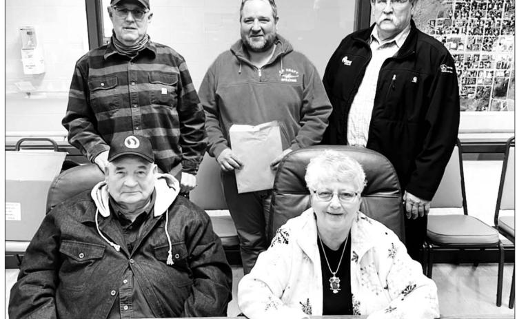 Brent Biegler was seated at the meeting of the Timber Lake City Board on Monday, March 7. Board members are (FRONT) L-R: Mike LaCompte and Sandra Koenig; BACK: Jess Schlosser, Brent Biegler, and Tom Hermes. Photo by Kathy Nelson