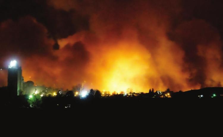This photo from John Lopez shows the skyline of Lemmon and how close to town the fast-moving fire came.