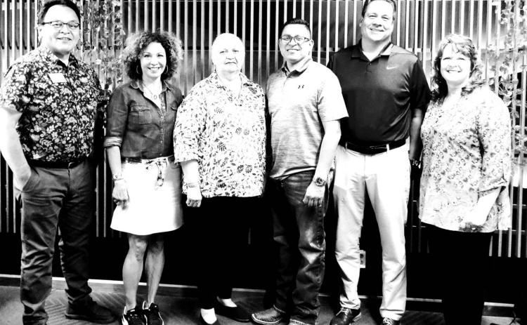 Directors present for the South Dakota Native Homeownership Coalition’s first board meeting were (L-R) Elias Mendoza, South Dakota Native Homeownership Coalition Program Director; Tawney Brunsch, Board Secretary; Sharon Vogel, Board Chairwoman; Eric Shepherd, Board Vice-Chairman; Juel Burnette III, Board Member; and Lori Moen, Board Treasurer.