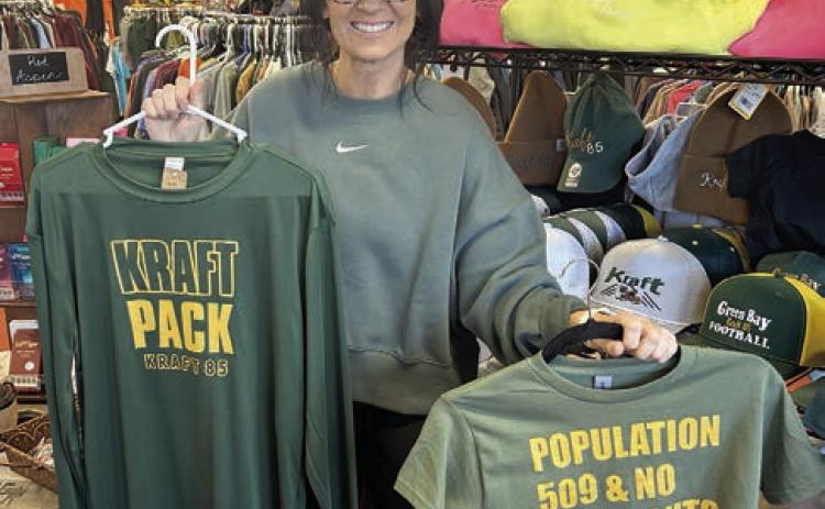 Becky Booth of Dakota Image in Timber Lake shows off a few of her hottest selling Tucker Kraft shirts.