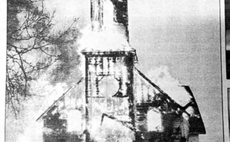 Sacred Heart Church at Glencross burned, January, 2003.