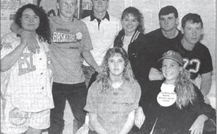 Candidates This is Homecoming Week at Timber Lake High School. Students nominated royalty candidate on Monday and the Homecoming king and queen will be crowned at the coronation ceremony prior to the girls basketball game on Thursday. Candidates are FRONT: Valerie Reiss Pateneaude and Yvette (Jake) Ducheneaux; BACK: Lori Rowley, Bryan Gill, Bill Yuker, Jackie Hahne, Steve Holzer, and Eddie Ducheneaux. Timber Lake Topic, September 30, 1993