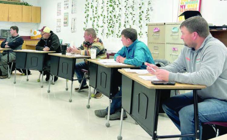Members of the Timber Lake School Board are (l-r) Tyrone Kraft, president Jake Kraft, Brandon Heck, Doug Lawrence and Joe Locken. File photo by Jon Flatland