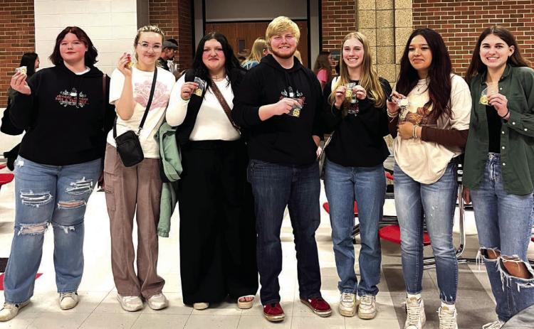 Cast members of the Timber Lake High School One-Act Play brought home nine superior medals from the state competition for their individual and ensemble roles last weekend. Winners were (LR): Serenity Webb, Lola Hornick, Anna Kraft, Shawn Quinn, Averie Marshall, Kessa Bigger, Meredith Maciejewski, and not pictured - Mckenzi Vomacka and Natalie Lawrence.