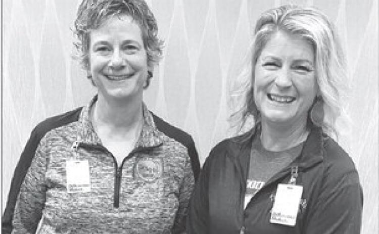 Danae Paxton (RIGHT), Timber Lake Elementary School Principal, was nominated for the Innovator of the Year award by the S.D. Elementary Principals Association. She is pictured with Gail Krause of Hamlin School District, who received the award.