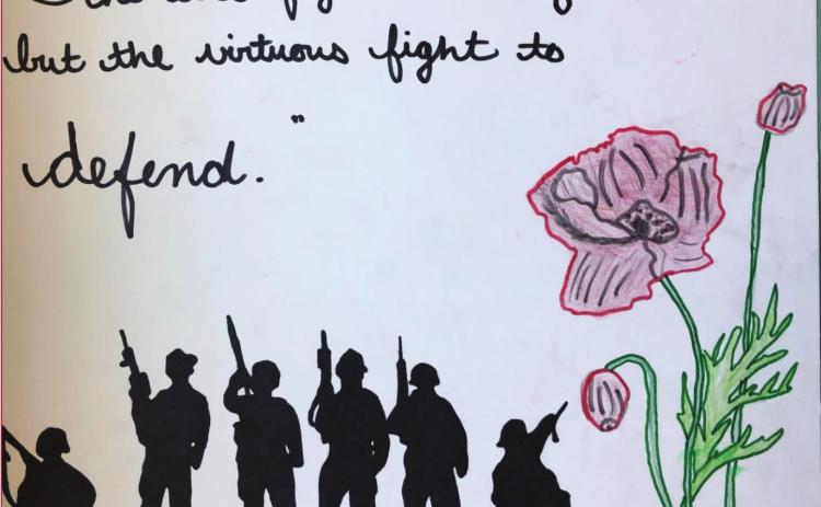 ABOVE: Poppy poster by Trenton Hansen, second place in Grade 12