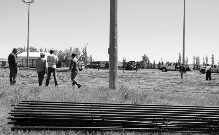Members of the Timber Lake Rodeo Association have begun a reconfiguration of the rodeo arena ahead of next month’s Days of 1910 Rodeo and Celebration. Among the changes, the roping chutes are being moved from the east side of the arena to the west side.