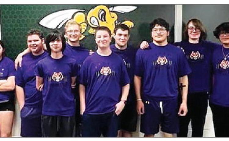 Members of the Dupree High School Powerlifting Team include (front,l-r) Joseph Brewer, Rio De La Rosa; (back, l-r) Nevaeh Farlee, Wyatt Lemke, Case DePoy, Matthew Lemke, Bubba Marshall, Riley Tibbs and Zeus Oakie. Submitted Photo