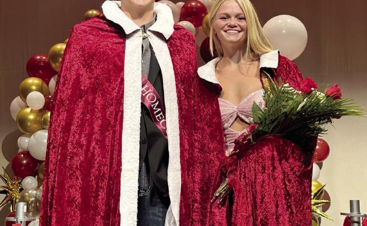Crowned 2025 Timber Lake High School Homecoming King and Queen during coronation ceremonies on Sunday, Sept. 28, were Breylan Hansen, son of Lyndsey and Frankie Ducheneaux, and Hailey Roggow, daughter of John and Kathy Roggow. Photo by Kathy Nelson