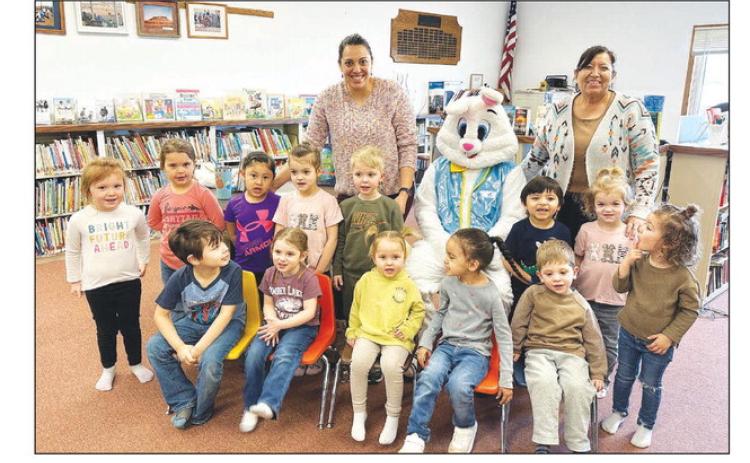 Easter Bunny visits the library in Timber Lake