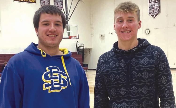 Timber Lake seniors Dan Peterson, left, and Gracen Hansen were selected to the 2023 Class 9A All-State Football Team