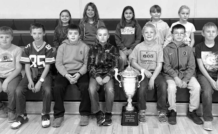 Mary Lawrence’s class wins with a 98.20%: FRONT (L-R): Austin Lindskov, Gus Anderson, Andrew O’Bryan, Camden Goldade, Eli Zeug, Angelo Jewett, Shane Locken; BACK (L-R): Zoey Spiel, Naomi Goldade, Ada O’Leary, Cecilia Muller and Kendyl Gill.
