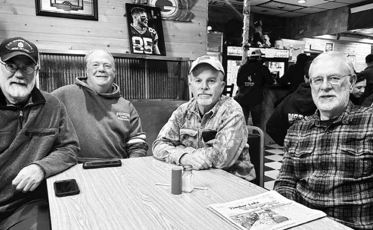 In town for their second bird hunting trip of the year - and the Packers watch party at The Corner - were (l-r) Keith Sengbusch, Tom Bishop, Mike O’Shea, and Ken Wabrowetz from Wisconsin.