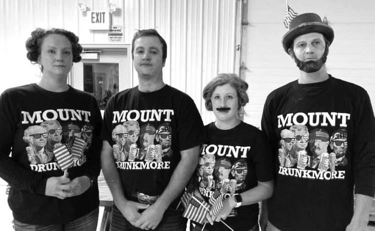 Bringing Mount Rushmore to Dupree won this crew the Most Humorous division for those 13 and older at the annual Dupree Firemen’s Ball on Saturday, Oct. 28. Pictured l-r are Leah Holmes, Cooper and Makense Wall and Brian Holmes. Submitted Photo
