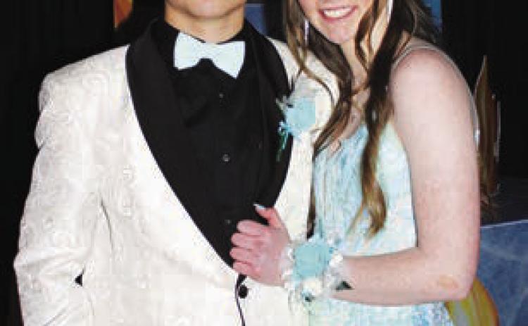 Dupree Prom Royalty for this year’s “Fire &amp; Ice” themed prom: King Bobby Brewer and Queen Taylee Jewett.