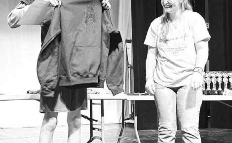 Lander Bruguier received the Memory Master Award and a jacket. Jordan Jones (right) made the presentation at Awards Day.