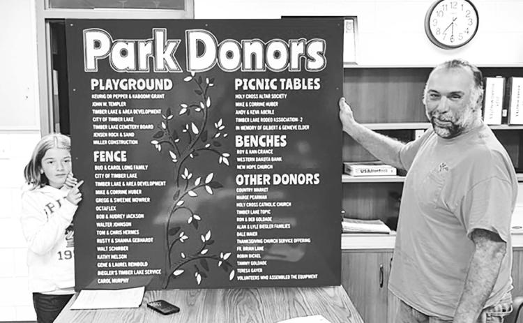 Park project donor sign