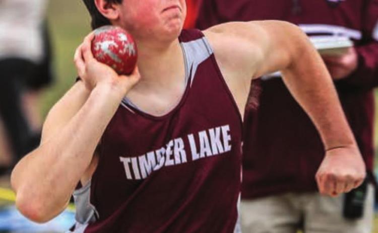Konor Lindskov prepares to heave the shot put in a home Panther meet this season. The TL boys won the conference title. Photos by Robert Slocum